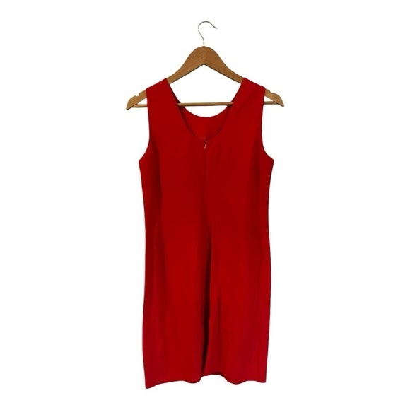 Laurel Red Shift Dress Linen Blend Size 36 US 6 Made In Italy - Picture 3 of 7